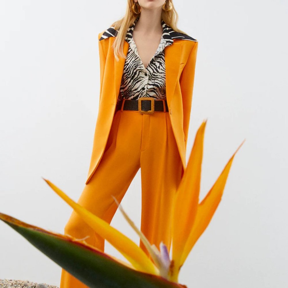 Orange High Waisted Trouser